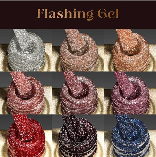 Flashing Gel Colors 9 pcs/ 14 ml.