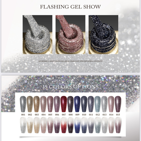 Flashing Gel Colors 9 pcs/ 14 ml.